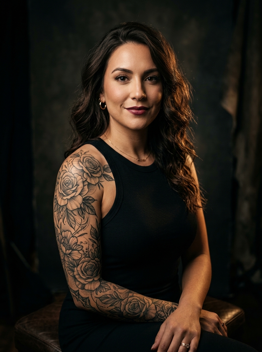 Featured Custom Right Shoulder Rose Tattoo Art
